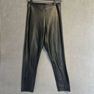 Commando Control Faux Leather Leggings Size M Black Stretch Slimming Moto Biker